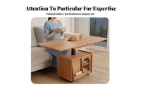elevateTop Expandable Coffee Table Multi-Functional elevateTop Storage Table with Casters Multifunctional Two-in-singleUse