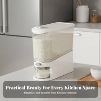 Press-Type Rice Container Airtight Closure Rice Dispenser Grain Storage Container Closure Ed Design Slim Grain Storage Bin