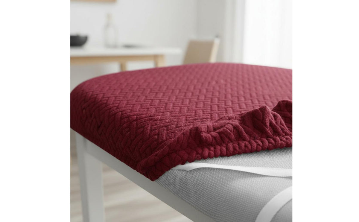 Stretch Jacquard Chair Cover Easy Installation Jacquard Dining Chair Seat Slipcover Machine Washable Removable Stool Cover for Pet Owners, Restaurant
