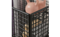 Caster Wheels Mesh Storage Rolling Cart Open Frame Rolling Exercise Rolling Cart Hanging Basket Heavy-Duty Metal for Gym, Fitness Room