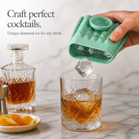 Diamond Shape Silicone Ice Cube Tray for Whiskey and Cold Drinks, Easy Release