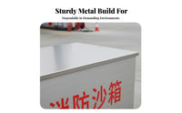 Fire Sand Box Thickened and Reinforced Firefighting Sand Container Rust Resistant Red Metal Fire Box for Officers, Gas Stations, Construction Sites