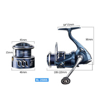 Rotating Fishing Reel Smooth Fishing Reel with Metal Spool Long-Cast All-Weather for Anglers