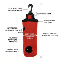 Golf Ball Holder Pouch, Neoprene Waterproof Golf Ball Storage Bag with Carabiner Clip, Portable Golf Ball Carrier for Golfers