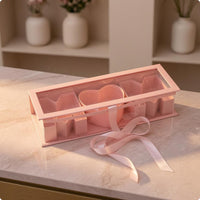 Molded Compartments Book-Style Gift Box PVC Heart Compartment Gift Box Slim Packaging Rectangular