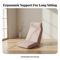 Japanese design Adjustable spinerest Lounger Foldable Adjustable Padded Lounger Space-Saving floor cushion Seat Ergonomic spine Support for Students, Adults, video game enthusiasts, Small Apartments, Bay opening, Living Room, Meditation