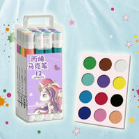 12 Pieces Non-Bleeding Clear Carry Case Marker Set Presseffortless Acrylic Marker Set
