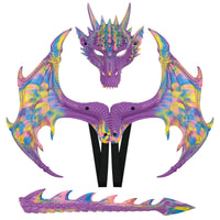 Dragon Costume Set Detailed Wing Attachments Masked Molded Toy