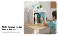 Space-Saving Design H-Shaped Desktop Organizer Multi-Functional Adjustable Desk Shelf Easy Assembly desktop Rack Multiple Combinations for Students, Office Workers, Home Users, Study Room, Bedroom, Countertop