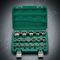 21 Pieces Socket Wrench Set Portable Socket Set Polished for Mechanics