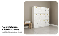 Wooden Locker Multifunctional Changing Room Cabinet Easy to Clean Multiple-Door Storage Locker for Gym Members, Students, Beauty Salon, Spa, Office
