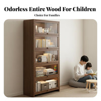particle-proofresistant Narrow Cabinet with Flip-up Doors Space-Saving Design Freestanding Multi-Tier Cabinet Stackable storage cabinet for Book Lovers, Collectors, child's Room, Small Spaces, Home Office, Bedroom