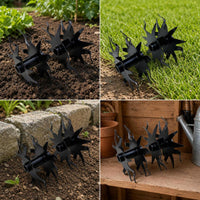 Soil Loosening Wheels Thickened Tilling Attachment Wheels Multi-Pronged Soil Loosener for Gardeners, Small Farms, Flower Beds