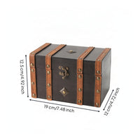 Wooden Box with Hinged Lid Compact Wood Storage Box Solid for Collectors, Desk, Photo Shoots