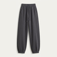 Wide Leg Trousers for Women with High Waist and Blend Material, Tracksuit Bottoms Loungewear with Curved Cut Design, Baggy Joggers