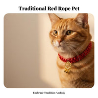Pet with Lucky Charm Handmade Red String Pet Eye-Catching Design Gentle Pup Necklace for Cats, Dogs, Festivals, Daily Wear, Photo Shoots