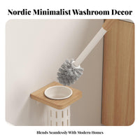 Wall Mounted Toilet Effortless Brush to Clean Toilet Brush and Holder Set Hygienic Cleaning Supplies for Restroom, Hotel