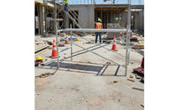Heavy Duty Mobile Scaffolding Frame Easy Assembly Galvanized Steel Scaffold Adjustable Height Walk-Through Scaffold Frame Reinforced Joining for Contractors, Builders, Painters, Exterior Renovation, Building Maintenance, Outdoor Work
