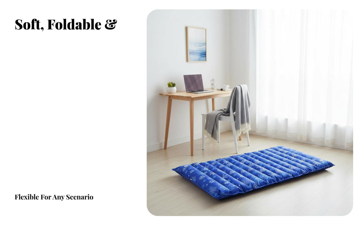 Water-Filled Cooling Pad Undulating Surface Summer Sleeping Mat Waterproof PVC Water Bed Pad for Students, Hot Sleepers, Dorm Room, Sofa