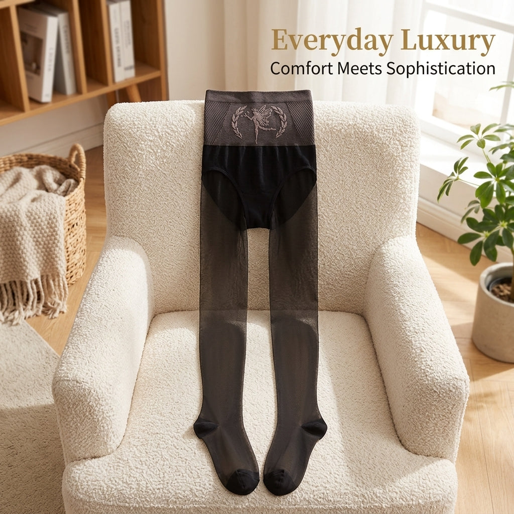 Fleece Lined Tights for Women with High Waist Control, Thermal Opaque for Winter Wear, Single Layer Design for Warmth