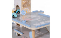 Wooden Parking Garage Multi-Level Wooden Toy Car Garage Pastel Toy Car Ramp Centerpiece for Preschoolers