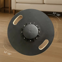 Black Surface Wood Wobble Exercise Board Handholds Wooden Wobble Balance Board Portable Fitness Equipment Hardwood Construction for Training