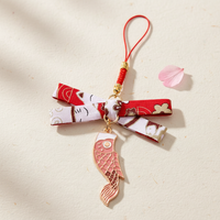 Japanese Style Lucky Koi Fish Keychain Charm for Phones and Bags, Metal Couple Gift