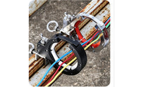 Adjustable Bridge Auxiliary Pulley Heavy-Duty Pulley with Clamp Thickened Cable Guide Reinforced for Electricians, Installers, Beam Mounting