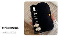 Compact Design Portable Jewelry Case Soft Lining Small Jewelry Organizer Lightweight for Women, Travelers, Business Trip, Vacation, Dresser