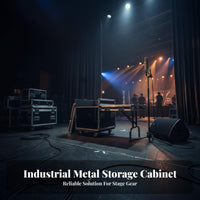 Lockable Casters Portable Audio Rack Case with Table Heavy-Duty Construction Rolling Mixer Stand Workstation Universal Design DJ Equipment Road Case for DJs, Sound Engineers, Musicians, Stage, Live Events, Touring
