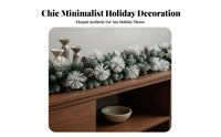 Snow Flocked Garland Pre-Decorated Snow Flocked Holiday Garland Full and Full House Decoration for Window Display, Doorway, Mantelpiece