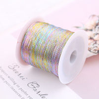 6-Strand Metallic Gold/Silver Thread for DIY Bracelets & Jewelry Making, 50m Roll