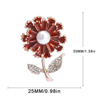 Mother's Day Gift Carnation Brooch Hand-Applied Enamel Pearl Flower Brooch Elegant Design Fashion Accessory for Weddings