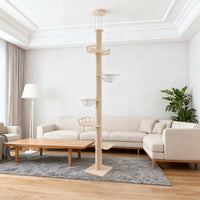 Cat Activity vertical climbing pole to Ceiling Pole, 7 Level Climbing Frame with Scratching Posts