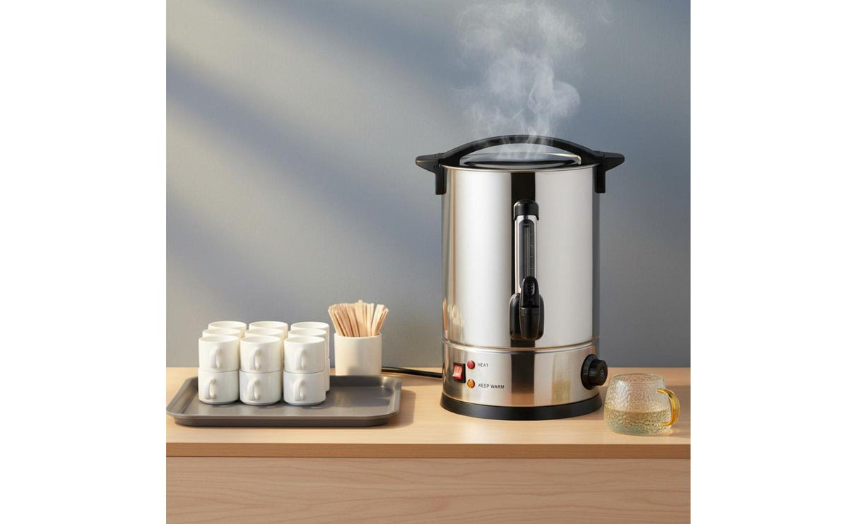 Electric Hot Water Urn Large Capacity Stainless Vessel Boiler Fast Boiling Commercial Tea Urn for Restaurants, Caterers, Buffets, Office