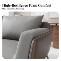 Light Luxury 3-Seater Settee Italian-Inspired 3-Seater Sofa with Wide Arms Modern Design Office Furniture Minimalist design for managerials, Business Owners, Apartment Dwellers, Reception Area, Waiting Room, Lounge