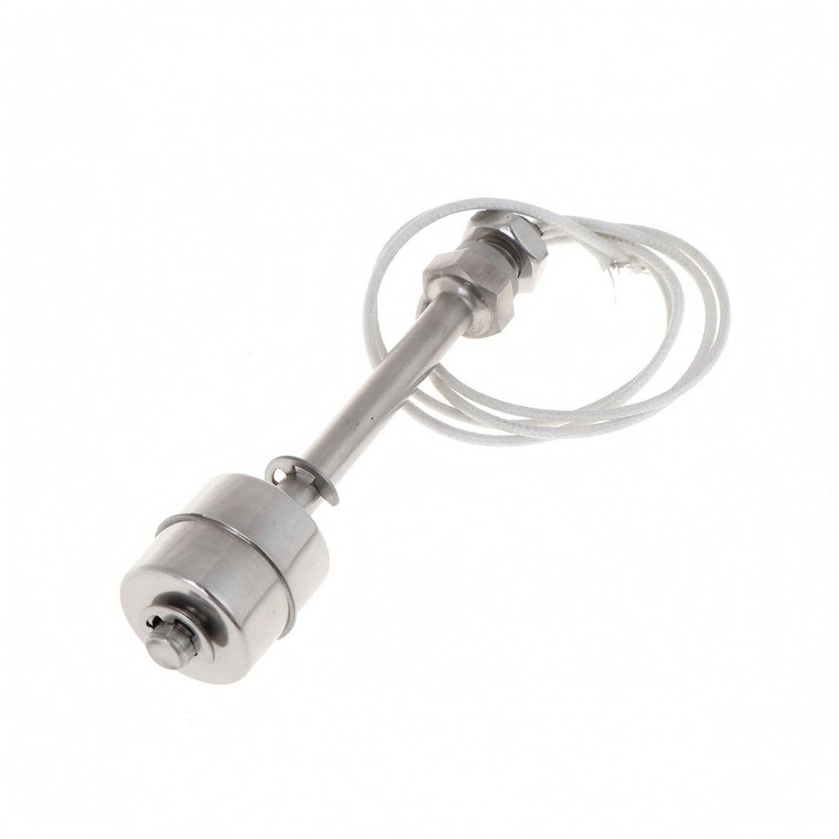 Wired Lead Stainless Steel Buoyant Switch Slim Threaded Buoyant Level Switch Silver Finish