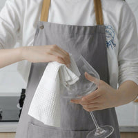 Highly Absorbent Dish Cloths and Microfiber Kitchen Towel, White Checkerboard Weave Cleaning Cloths, No Residue for Drying Dishes, 37cm X 43cm