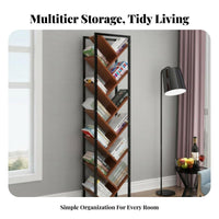 Creative Design Tree-Shaped Bookshelf Multifunctional Storage Rack Space-Saving Book Organizer Compact Size for Children, Students, Office Workers, Study Room, Bedroom, Small Areas