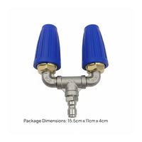 Brass Core Double Head Rotating Spray Nozzle Rotating Pressure Washer Nozzle Heavy Duty for Car Detailers