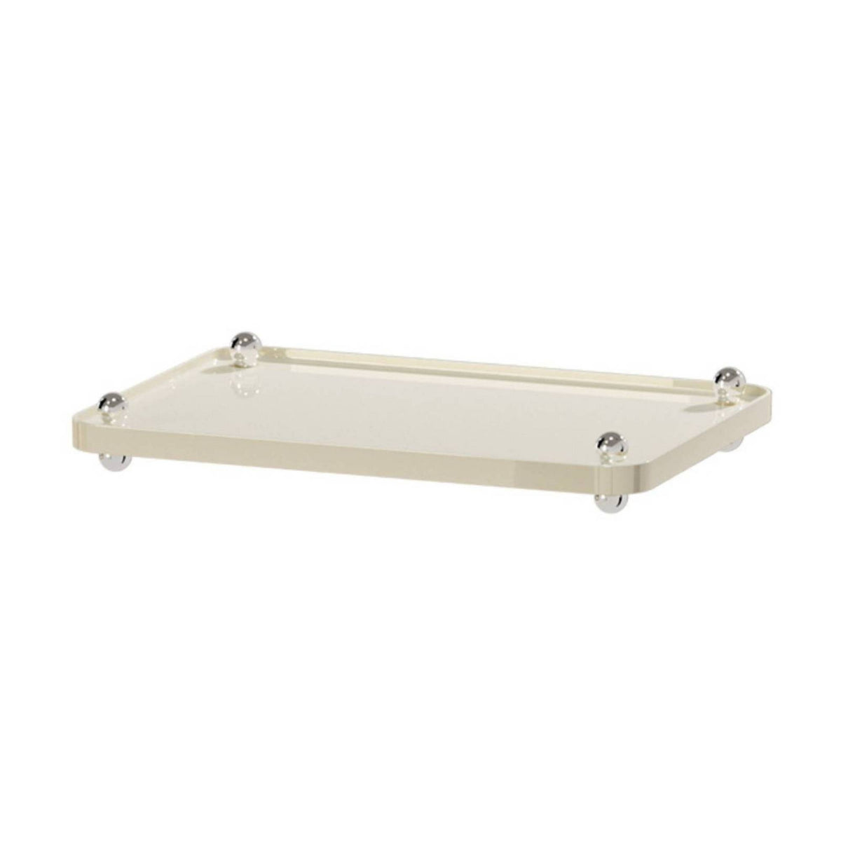 Glossy Vanity Tray Rectangular Valet Tray Compact Tabletop Organizer Slim for Entryway, Dresser, Countertop