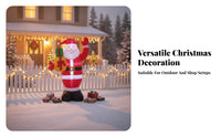 Air-Inflated Inflatable Santa Built-in Fan Giant Inflatable Santa Full-Body Christmas Yard Decor Gift Prop for Indoor Display