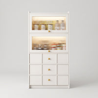 Storage Cabinet Tall Cabinet with Drawers Wood-Grain Sideboard with Drawer for Dining Room