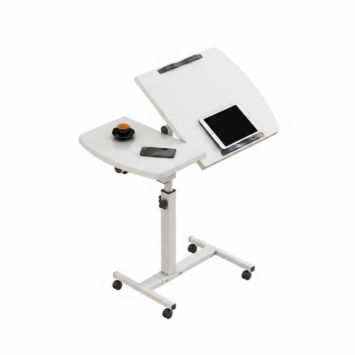 Bedside Rolling Desk Movable Adjustable Reading Stand Space-Saving