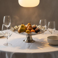 Polished Pedestal Fruit Tray Smooth Surface Footed Fruit Tray Pedestal Bowl