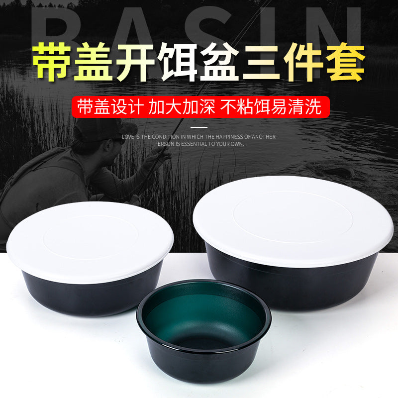Fishing Bait Mixing Bowl Set with Lid - Deep, Non-Stick, Large Capacity for Anglers