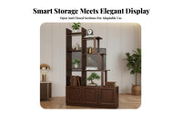 Multifunctional Entryway Cabinet with Display Case Chinese Design Staggered Shelf Room Divider Multi-Functional Partition Screen Freestanding for Homeowners, Apartment Dwellers, Office Managers, Bedroom