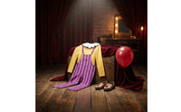 Spotted Clown Costume Striped Clown Suit with Gloves Ruffled Cosplay Outfit Large for Cosplayers