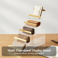 Acrylic Wallet Display Detachable Clear Acrylic Display Stand Multi-Tier Design Tiered Purse Holder for Collectors