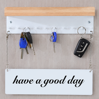 Metal Key Holder for Wall, Key Hooks Wall Mounted with Shelf, Hallway Organiser 28x18x7cm, Message Board